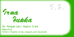 irma hupka business card